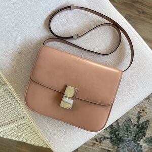 RARE CELINE Ballerina Pink Calfskin Medium Classic Box Bag / CELINE Box Bag